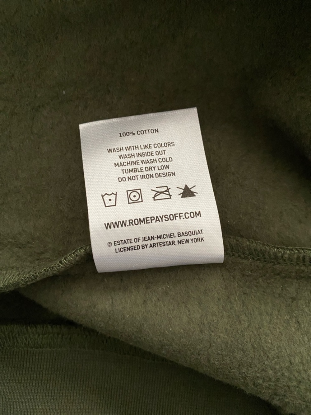 Rome Pays Off Basquiat Hoodie. M. NWOT. - Picture 7 of 10